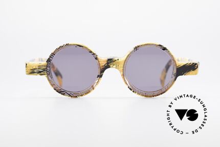 Alain Mikli 0150 / 393 Runde Designer Sonnenbrille, interessante Rahmengestaltung und Farbkombination, Passend für Herren und Damen