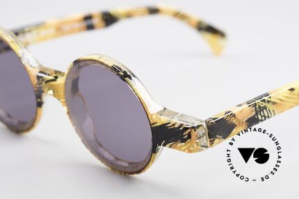 Alain Mikli 0150 / 393 Runde Designer Sonnenbrille, Qualitäts-Brille (hand made in Frankreich) von 1989, Passend für Herren und Damen