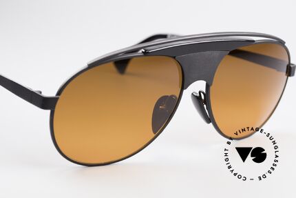Alain Mikli 634 / 0023 Lenny Kravitz Sonnenbrille, ungetragen (mattschwarz mit Sunset-Sonnengläsern), Passend für Herren