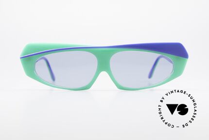 Alain Mikli 078 / 077 80er Hingucker Sonnenbrille, tolle Kombination von Farben & geometrischen Formen, Passend für Herren und Damen