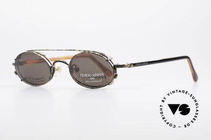 Giorgio Armani 250 Clip On Vintage Sonnenbrille, genialer, abnehmbarer Sonnen-Clip für 100% UV Schutz, Passend für Herren und Damen