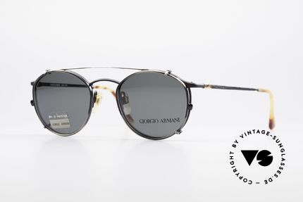 Giorgio Armani 132 Clip On Panto Sonnenbrille, zeitlose 80er/90er J. Giorgio Armani DesignerBrille, Passend für Herren