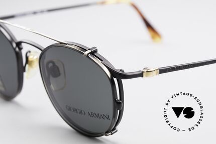 Giorgio Armani 132 Clip On Panto Sonnenbrille, genial als Korrektionsbrille & Sonnenbrille nutzbar, Passend für Herren