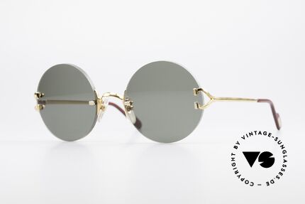 Cartier Madison Runde Luxus Sonnenbrille 90er, edle runde Cartier Luxus-Sonnenbrille von 1997, Passend für Herren und Damen