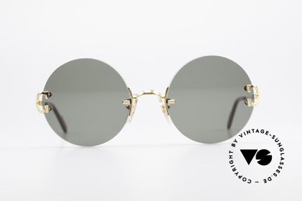 Cartier Madison Runde Luxus Sonnenbrille 90er, Modell aus der 'Rimless Collection' in Gr. S-M, Passend für Herren und Damen