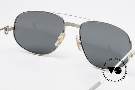 Cartier Romance Santos - XL Palladium Luxus Sonnenbrille, mit POLARISIERENDEN Gläsern in GRAU (100% UV), Passend für Herren Cartier Romance Santos - XL Palladium Luxus Sonnenbrille, mit POLARISIERENDEN Gläsern in GRAU (100% UV), Passend für Herren