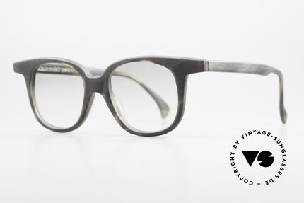 Alain Mikli 919 / 450 Eckige Pantobrille Holzoptik, Top-Qualität & mit leicht grün-getönten Gläsern, Passend für Herren und Damen