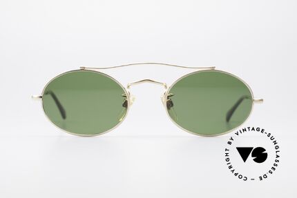 Giorgio Armani 115 90er Designer Sonnenbrille, ovale Fassung mit sehr markanter Brillen-Brücke, Passend für Herren und Damen