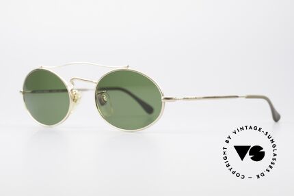 Giorgio Armani 115 90er Designer Sonnenbrille, mit gras-grünen Sonnengläsern, 100% UV Schutz, Passend für Herren und Damen