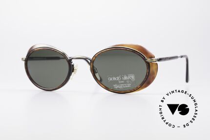 Giorgio Armani 666 Sonnenschutz Blenden Brille, Armani DesignerSonnenbrille mit kleinen Seitenblenden, Passend für Herren und Damen