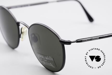 Giorgio Armani 627 Vintage Panto Sonnenbrille, high-end Mineralgläser (100% UV) mit GA-Gravur, Passend für Herren und Damen