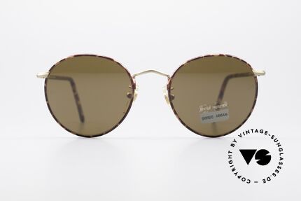Giorgio Armani 639 No Retro Panto Sonnenbrille, klassische Panto-Form in KLEINER Größe (120mm), Passend für Herren und Damen