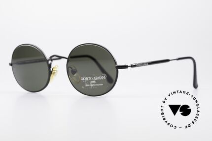 Giorgio Armani 172 Ovale No Retro Sonnenbrille, TOP-Qualität und zeitlose Lackierung in schwarz, Passend für Herren und Damen