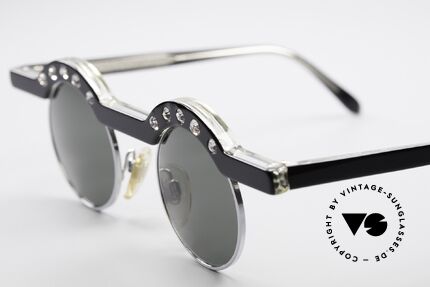Theo Belgium Revoir Runde Strass Sonnenbrille, tolles rundes Design mit zehn funkelnden Strass-Steinen, Passend für Damen