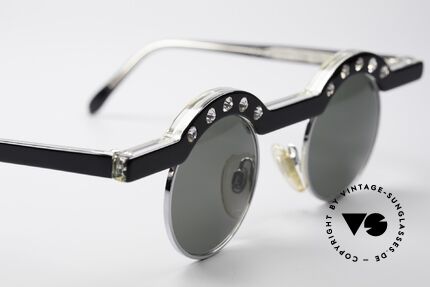 Theo Belgium Revoir Runde Strass Sonnenbrille, ungetragenes Theo-Einzelstück für die, die sich trauen!, Passend für Damen