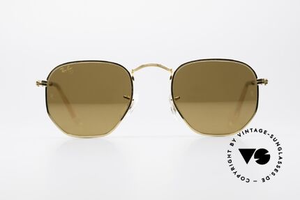 Ray Ban Classic Style III Diamond Hard Gold Verspiegelt, basierend auf Bausch&Lomb Modellen der 20er Jahre, Passend für Herren und Damen
