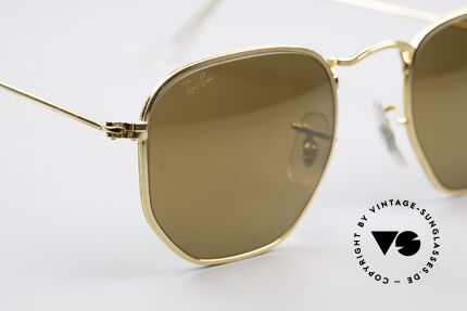 Ray Ban Classic Style III Diamond Hard Gold Verspiegelt, gold-verspiegelte Gläser sind gehärtet & entspiegelt, Passend für Herren und Damen