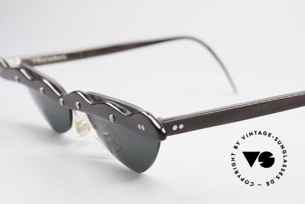 Theo Belgium Beta Büffelhorn Sonnenbrille, dieses Modell in Wellenform & in Gr. XL (150mm Breite), Passend für Damen
