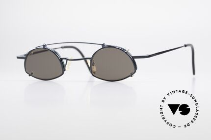 Theo Belgium Poco Kleine Brille mit Sonnenclip, vintage Theo Belgium Brillenfassung + Sonnen-Clip, Passend für Herren und Damen