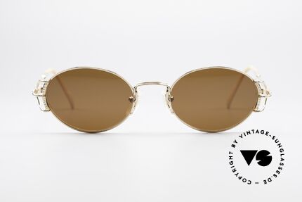 Jean Paul Gaultier 55-6104 Ovale Vintage Sonnenbrille, sehr ähnlich der Tupac-Gaultier-Brille (Mod. 55-3175), Passend für Herren und Damen