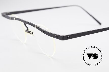 Theo Belgium Tita II 11 Titanium Vintage Brille 90er, die Gläser sind mit Schrauben am Titan-Rahmen fixiert, Passend für Herren und Damen