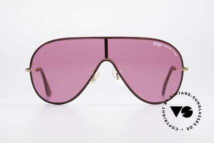 Bausch & Lomb Wings Pinke Leder Sonnenbrille, legendäre Designersonnenbrille mit einer Scheibe, Passend für Herren und Damen
