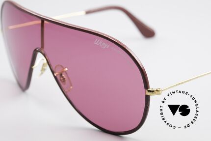 Bausch & Lomb Wings Pinke Leder Sonnenbrille, KEINE Retrobrille, sondern ein altes USA-Original, Passend für Herren und Damen