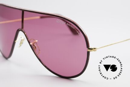 Bausch & Lomb Wings Pinke Leder Sonnenbrille, ungetragen (wie alle unsere vintage B&L Modelle), Passend für Herren und Damen