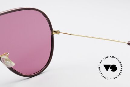 Bausch & Lomb Wings Pinke Leder Sonnenbrille, Größe: large, Passend für Herren und Damen