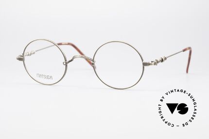 Matsuda 2869 90er Vintage Brille Rund, 1990er Jahre vintage MATSUDA Designer-Brillenfassung, Passend für Herren und Damen