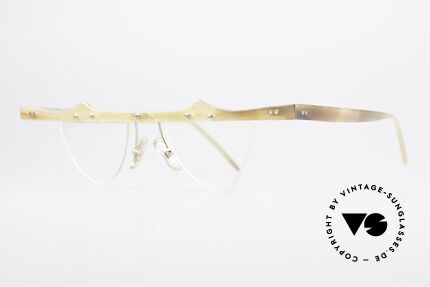 Theo Belgium Eta 90er Büffelhorn Herzbrille, die 1. Theo Serie "Balkenbril" wurde aus Horn gerfertigt, Passend für Damen