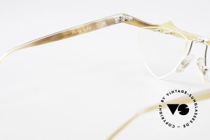 Theo Belgium Eta 90er Büffelhorn Herzbrille, Größe: large, Passend für Damen