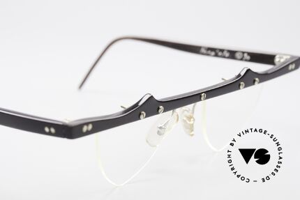 Theo Belgium Eta 90er Herzbrille Büffelhorn XL, ungetragenes Theo-Einzelstück für die, die sich trauen ;), Passend für Damen