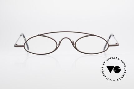 Theo Belgium Hababa Randlose Vollrand Brille Oval, originelles Modell: "vollrand" & "randlos" zugleich, Passend für Herren und Damen