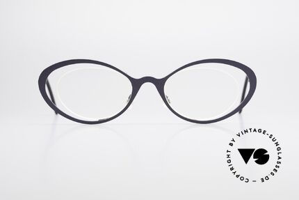 Theo Belgium LuLu Randlose Cateye Brille 90er, originelles Modell: "vollrand" & "randlos" zugleich, Passend für Damen