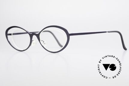 Theo Belgium LuLu Randlose Cateye Brille 90er, Gläser werden u.a. durch einen Nylor-Faden gehalten, Passend für Damen