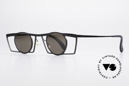 Theo Belgium Jupiter Eckige Designer Sonnenbrille, damals gemacht für die 'Avantgarde' und Individualisten, Passend für Herren und Damen