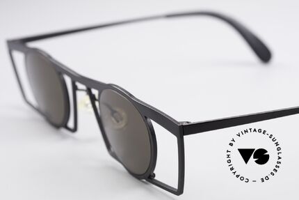 Theo Belgium Jupiter Eckige Designer Sonnenbrille, runde Gläser in einem spektakulären (eckigen) Rahmen, Passend für Herren und Damen