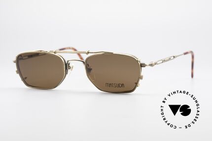 Matsuda 2882 Vintage Brille mit Sonnenclip, vintage Matsuda Brillenfassung aus den 1990ern, Passend für Herren