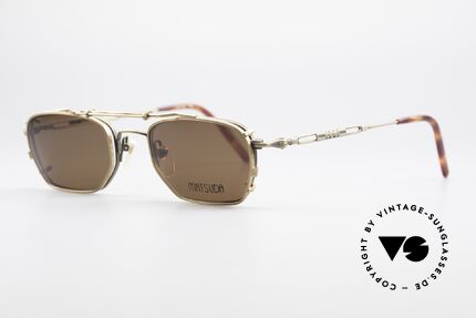 Matsuda 2882 Vintage Brille mit Sonnenclip, 'antik metall' Fassung mit aufwändigen Gravuren, Passend für Herren