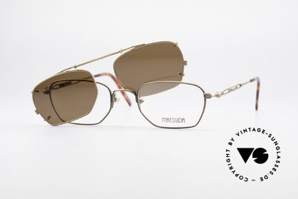 Matsuda 2882 Vintage Brille mit Sonnenclip, Größe: small, Passend für Herren