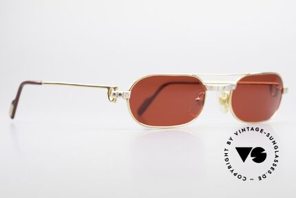 Cartier MUST Santos - M Luxus Sonnenbrille 3D-Rot, 22kt vergoldet (wie alle alten Cartier Luxus-Brillen), Passend für Herren Cartier MUST Santos - M Luxus Sonnenbrille 3D-Rot, 22kt vergoldet (wie alle alten Cartier Luxus-Brillen), Passend für Herren