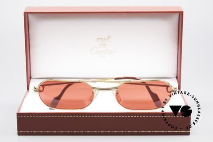 Cartier MUST LC - M 3D Rot Luxus Sonnenbrille, die "Spass-Gläser" können beliebig ersetzt werden!, Passend für Herren