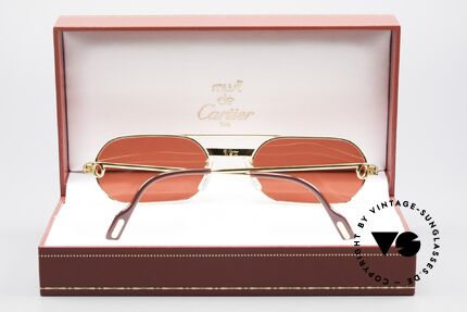 Cartier MUST LC - M 3D Rot Luxus Sonnenbrille, ungetragen mit OVP (in diesem Zustand sehr selten), Passend für Herren
