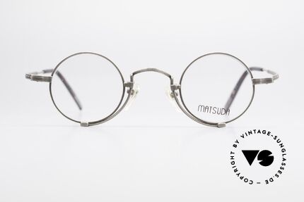 Matsuda 10103 Vintage Designer Brille Rund, fühlbar herausragende Top-Qualität aller Komponenten, Passend für Herren und Damen