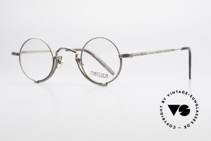 Matsuda 10103 Vintage Designer Brille Rund, Rahmen mit viel Liebe zum Detail; aufwändige Gravuren, Passend für Herren und Damen