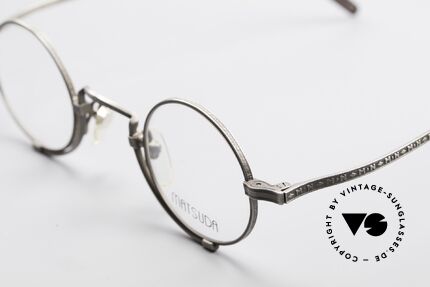 Matsuda 10103 Vintage Designer Brille Rund, sehr markante Gestaltung der Brücke; Titanium-Fassung, Passend für Herren und Damen
