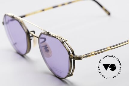 Oliver Peoples 12TAG Designer Sonnen Clip Brille, grandiose Rahmengestaltung in messing / "antik gold", Passend für Herren und Damen