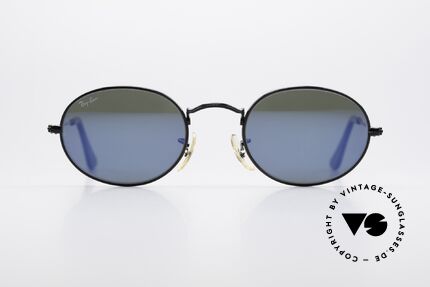 Ray Ban Classic Style I Blau Verspiegelte Sonnenbrille, ovale USA Sonnenbrille mit verspiegelten Gläsern, Passend für Herren und Damen