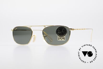 Ray Ban Vintage Square Alte USA B&L Sonnenbrille, Ray-Ban Sonnenbrille der 'Vintage Metal Collection', Passend für Herren und Damen